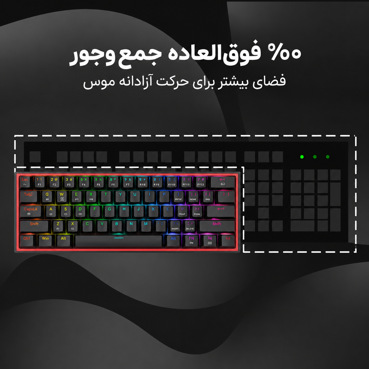 کیبورد گیمینگ ردراگون REDRAGON K616 FIZZ PRO RED SWITCH - عکس 6
