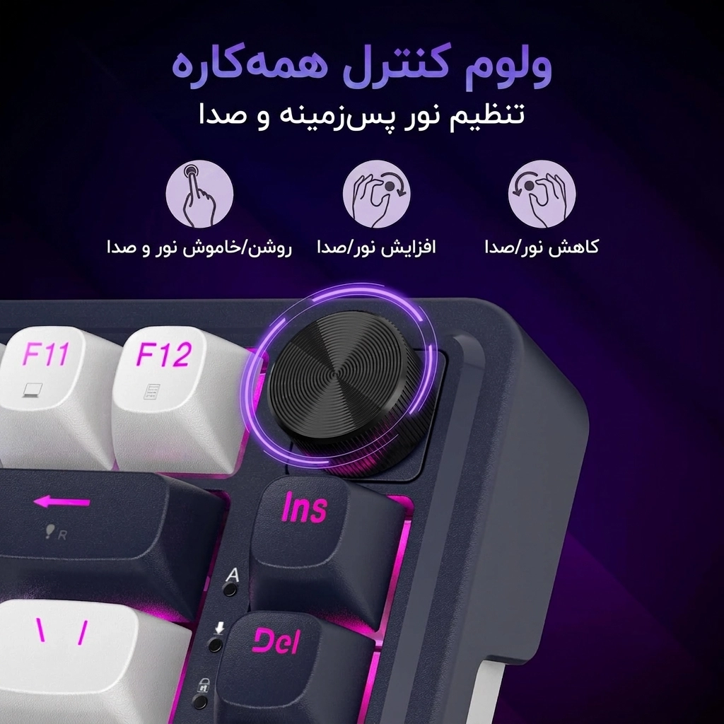 کیبورد گیمینگ مغناطیسی ردراگون UCAL Magnetic K673WB-RGB-M RGB - عکس 6