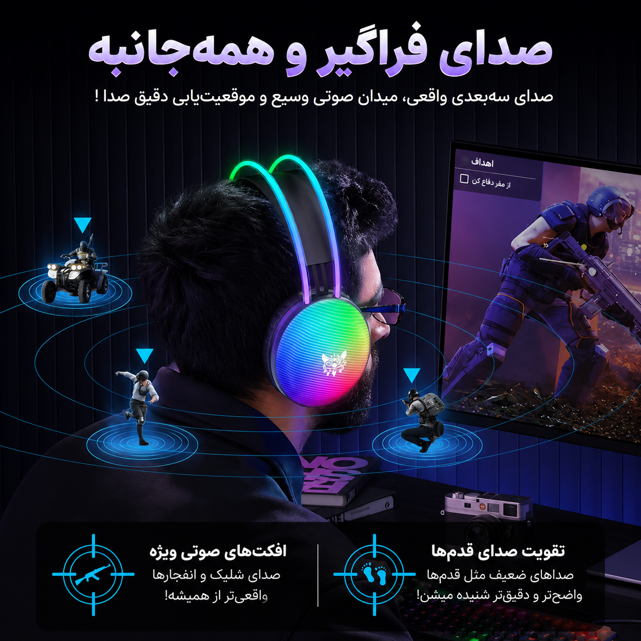 هدفون با سیم گیمینگ اونیکوما مدل X29 RGB - عکس 3