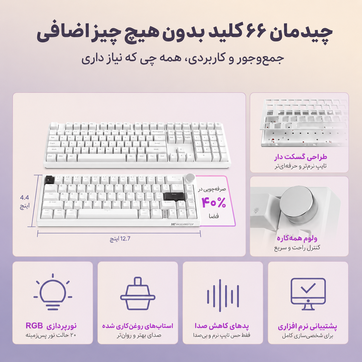 کیبورد مکانیکال 65 درصد YOUSUOMASTER X82 - عکس 2