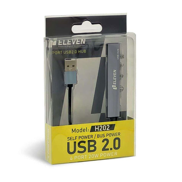 هاب USB 2.0 چهارپورت ELEVEN ایلون مدل H202